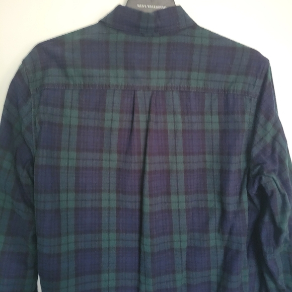 LL Bean Men's Scotch Plaid Flannel Shirt Traditional Fit Tartan Green Med 228061 - Picture 10 of 11